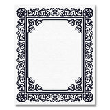 Ornate Black Floral Border Area Rug