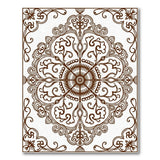 Intricate Brown Mandala Skull Area Rug