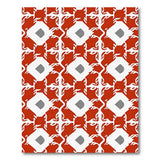 Red Bold Red Geometric Diamond Area Rug