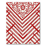 Red Floral Trellis Area Rug