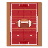Red Football Field Area Rug