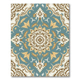 Teal Persian Floral Mandala Area Rug