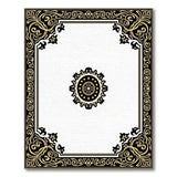 Ornate Black Gold Persian Medallion Rug