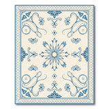 Elegant Blue Floral Vintage Area Rug