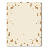Beige and Neutral Whimsical Bunny Meadow Area Rug
