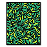 Geometric Modern Vibrant Green Leaf Geometric Area Rug