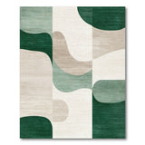 Green Modern Green Wave Abstract Area Rug