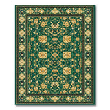 Emerald Green Persian Floral Traditional Persian Area Rug