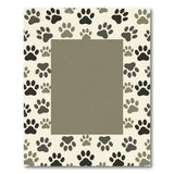 Paw Print Frame Area Rug in Grey Beige