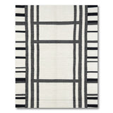 Black White Bold Grid Geometric Area Rug