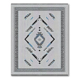 Teal Blue Geometric Southwestern Area Rug