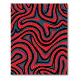 Bold Red Abstract Wave Area Rug