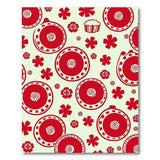 Playful Red Swirl Floral Area Rug