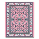 ODIKA Pink Oriental Washable Area Rug, Traditional Floral Low Pile Non-Slip Rug, Pet & Kid Friendly, OEKO-TEX Certified