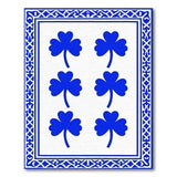 Blue Shamrock Framed Area Rug
