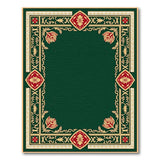 Ornate Emerald Green Persian Border Rug