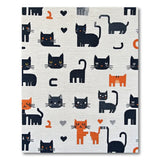 Playful Black Cat Kitten Area Rug