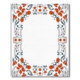 Multi-color and Patterns Ornate Red Floral Frame Area Rug
