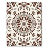 Brown Floral Mandala Vintage Area Rug