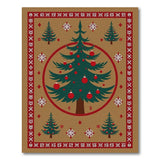 Christmas Tree Tribal Border Area Rug