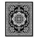 Intricate Black White Persian Black and White Area Rug