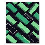 Geometric Modern Green Geometric Block Area Rug