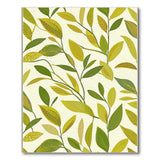 ODIKA Modern Botanical Green Leaf Washable Rug - Low Pile Non-Slip Area Rug