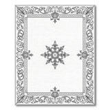 Ornate Floral Baroque Frame Area Rug - Black White