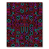 Neon Geometric Line Art Area Rug