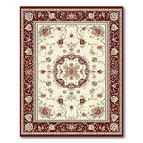 Red Traditional Persian Red Floral Persian Medallion Area Rug