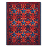 Bold Red and Blue Interlocking Star Area Rug