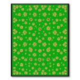 Green Floral Vintage Golden Shamrock Emerald Green Area Rug