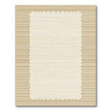Beige Scalloped Border Tan Stripe Area Rug