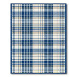 Navy Blue Plaid Rustic Farmhouse Area Rug