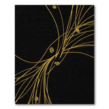 Golden Vine Floral Embroidery Area Rug