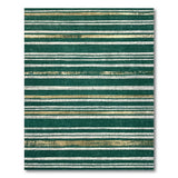 Emerald Green Gold Metallic Striped Rug