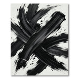 Bold Black Ink Splash Abstract Area Rug
