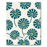Teal Geometric Floral Area Rug