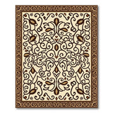 Ornate Cream Vine Floral Area Rug