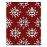Red Snowflake Pattern Red Area Rug