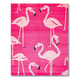 Playful Pink Flamingo Silhouette Area Rug