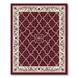 ODIKA Washable Traditional Medallion Rug - Burgundy & Ivory Low Pile Non-Slip Area Rug