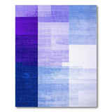 Distressed Purple Blue Geometric Block Area Rug