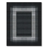 Nested Grid Black White Geometric Area Rug