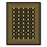 Traditional Persian Ornate Black and Gold Persian Area Rug