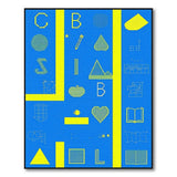 Pixel Art Kids Learning Shapes Rug