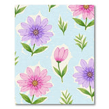 Purple Pink Watercolor Floral Pattern Area Rug