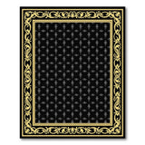 Elegant Black Persian Rug with Gold Ornate Frame