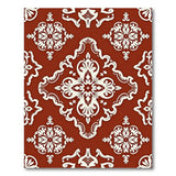 Ornate Red Damask Persian Area Rug