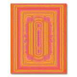 Vibrant Orange Pink Wavy Geometric Area Rug